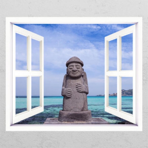 꾸밈 ck805-돌하르방과바다_창문그림액자