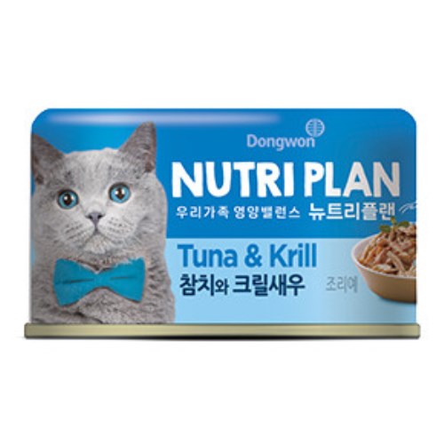 동원F&B 뉴트리플랜 캣 참치와 크릴새우 캔 160g (96개)