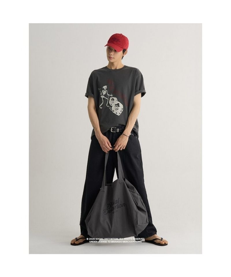  에잇세컨즈 UNIVERSAL MUSIC SOCIAL DISTORTION 가먼트다잉 티셔츠 애쉬 QBE800 RZQ800