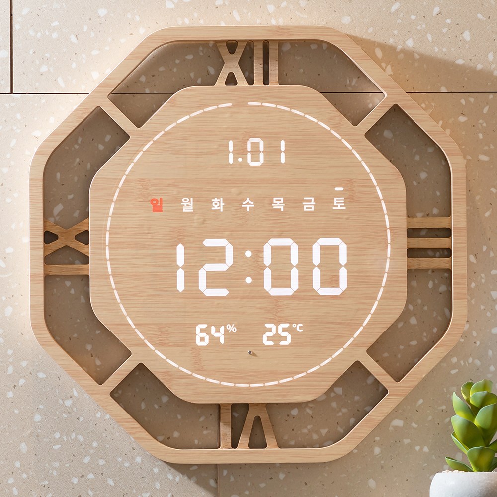 플라이토 와이파이 로마 터닝 인테리어 LED 벽시계 40cm_이미지