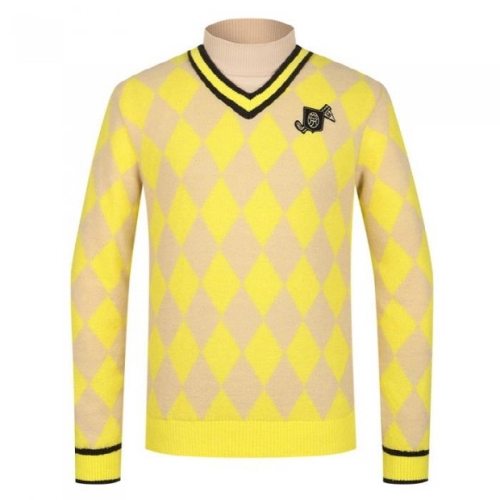  까스텔바작 남성 아가일 레이어드 하이넥 방풍 니트 (BGBWSW207YE)