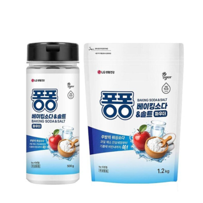 베이킹소다 & 솔트 파우더 500g+리필 1.2kg