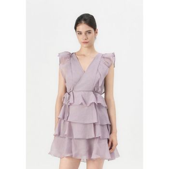 수프 Vero Moda 베로 모다 VMSABRINA SS 숏 플런스 WVN 익 레스 데이 드레스 엘더베리 7512636