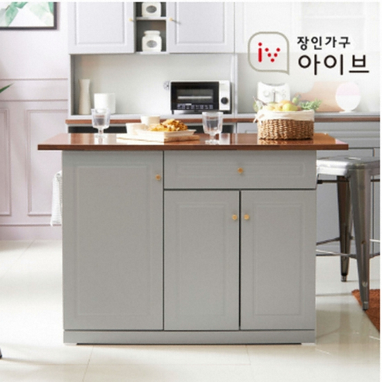 장인가구 아이브 브런치 수납형 아일랜드식탁 (의자별도)