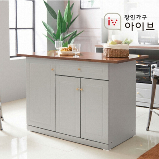 장인가구 아이브 브런치 수납형 아일랜드식탁 (의자별도)_이미지