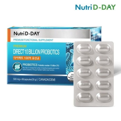 뉴트리디데이 다이렉트 100억 유산균 500mg 60캡슐 (1개)_이미지
