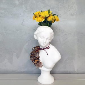 모리아트 모리아트  깃털 수공예 아트 중형 비너스여인 석고상화분 38cm