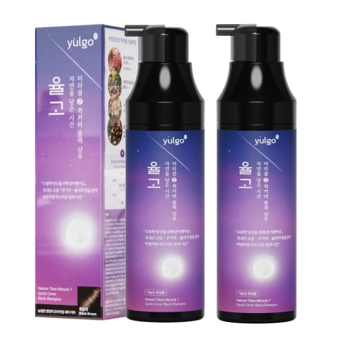 율고 자연을 담은 시간 염색샴푸 흑갈색 200ml (2개)
