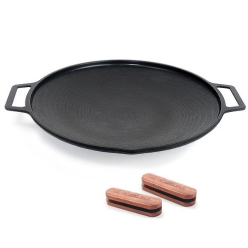 씨엔디상사 벨라로사 국내산 IH 인덕션 캠핑 그리들팬 + 우드손잡이 (40cm)