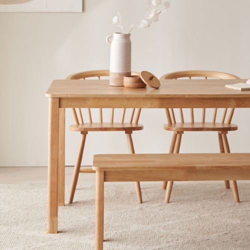 모던하우스 ON 리에티 내추럴 천연원목 100% 식탁 1750 (의자별도)_이미지