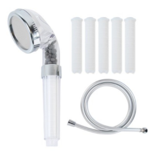 홈다움 폭풍수압 3단계 안심필터 샤워기 와이드형 + 필터 5개 + 튜브형 호스 2M 세트_이미지