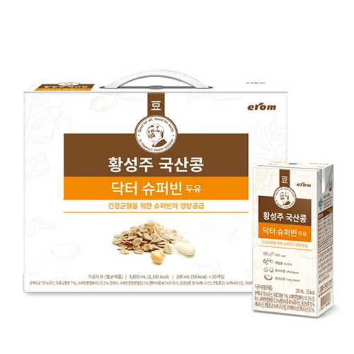 이롬 황성주 발아약콩 두유 190ml (80개)_이미지