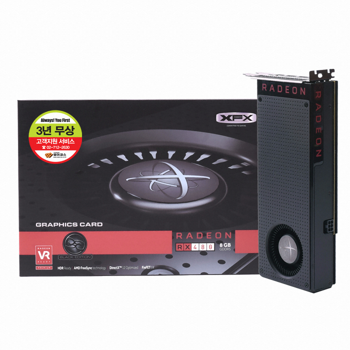XFX 라데온 RX 480 BLACK Edition Super OC D5 8GB 웨이코스