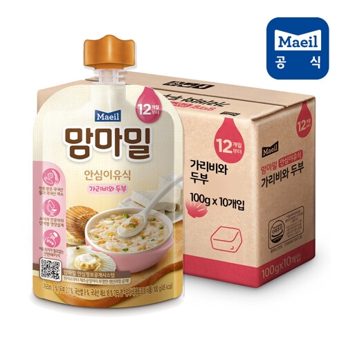 매일유업 맘마밀 안심이유식 가리비와 두부 100g (10개)