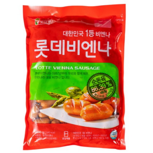 롯데웰푸드 롯데햄 롯데비엔나 1kg (1개)