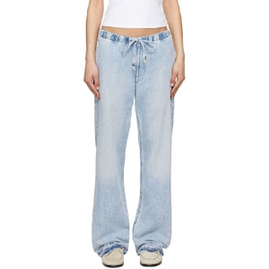 랙앤본 블루 울트라 페더웨이트 로건 와이드 핏 데님 진 WDD25S7009UFKI T