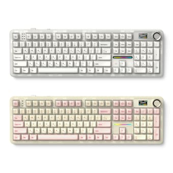 AULA F108 PRO 유무선 기계식 크리스탈 베이지