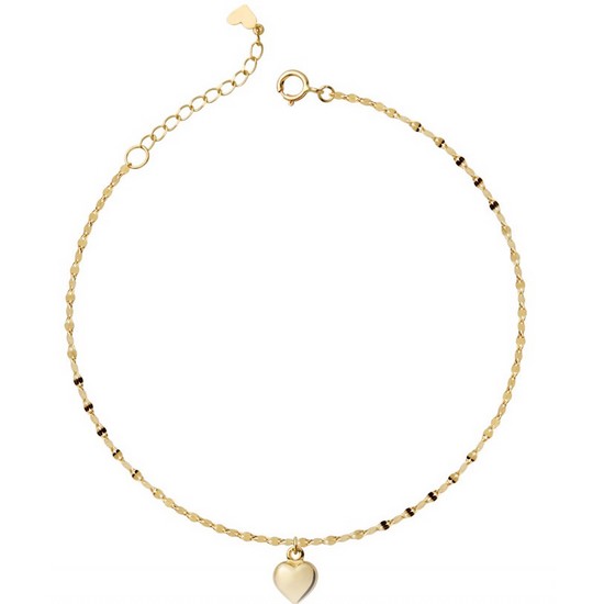 미니아트 14K GOLD 골드 정품 볼륨 하트 체인 팔찌 GT130