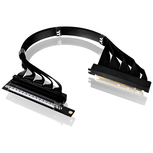 써멀테이크 PCI-E 4.0 Dual 90도 라이저 케이블 (블랙, 400mm)_이미지