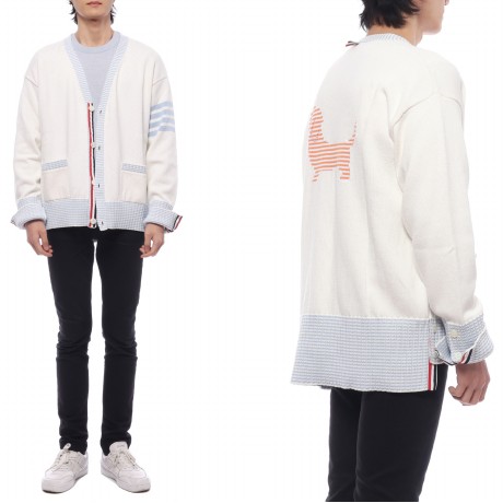 톰브라운 남성 헥터 인타르시아 가디건 MKC518A Y3017 100_이미지