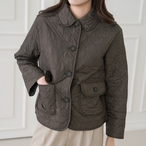 마담4060 엄마옷 모던베이직 점퍼 중년여성 데일리 경량단추누빔패딩 77size -YJP2602002