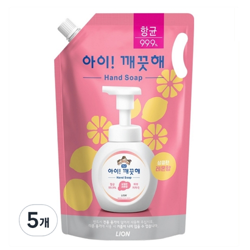 아이깨끗해 항균 폼 핸드솝 리필 레몬향 1.8L (5개)_이미지