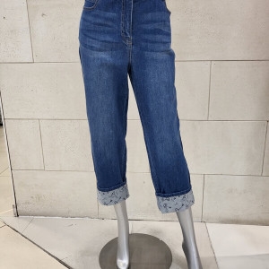 패션그룹형지 크로커다일레이디 밑단프린트 롤업데님CLEFDP102-IL_BP