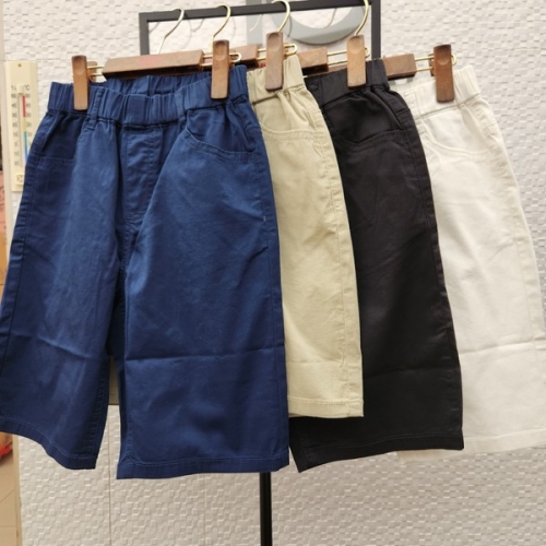 인디고뱅크키즈 여름철 데일리 면바지표준 체형용 슬림핏스판으로 더욱 편한아동 주니어 공용 5부 애착 스판 면반바지 IKTA244G1 블랙 ..