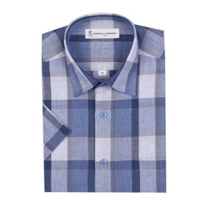 로베르따디까메리노 디 까메리노린넨혼방 블루 빅체크 일반핏 반소매 셔츠 RP2-207-2 914136_이미지