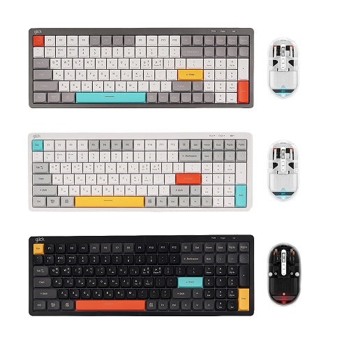 지클릭커 오피스프로 WMK840 무선 키보드 마우스 세트 100키 (스톤 블록)_이미지