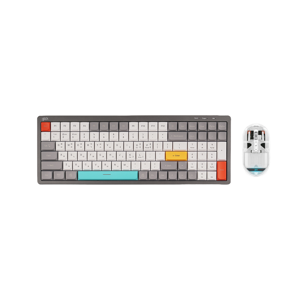 지클릭커 오피스프로 WMK840 무선 키보드 마우스 세트 100키 (스톤 블록)_이미지