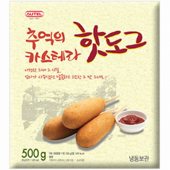 오뗄 추억의 카스테라 핫도그 10개입 500g (1개)