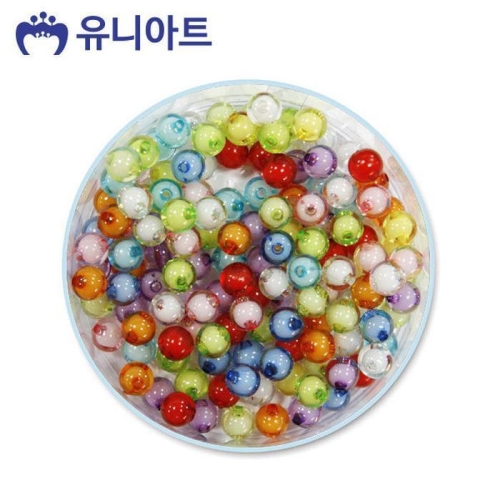 셀러허브 유아동 유니아트 5000 모양비즈 59번 투명 원형 이중구슬 소 P0000FLF