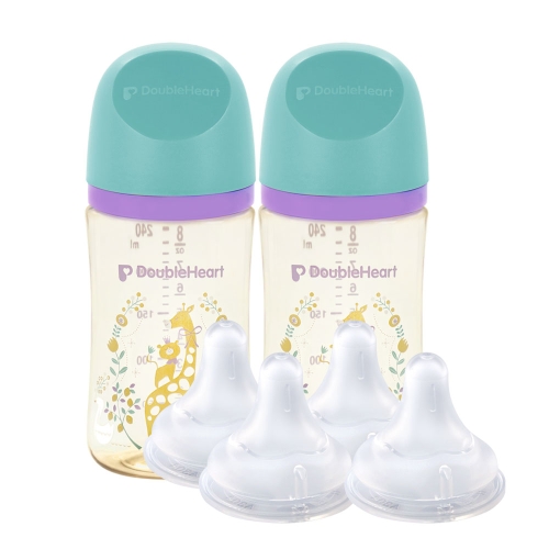 더블하트 모유실감 3세대 PPSU 디어프렌즈 240ml (젖병 2개 + 젖꼭지 4개)_이미지