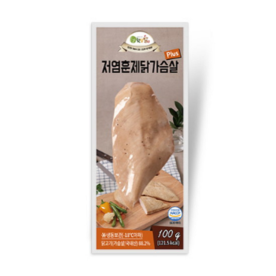 햇살푸드시스템 햇살닭 저염훈제닭가슴살 100g (30개)
