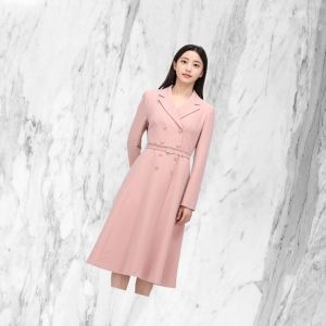 케네스레이디 케네스 레이디 더블버튼 벨티드 카라 롱 원피스 EGOPOK98_이미지