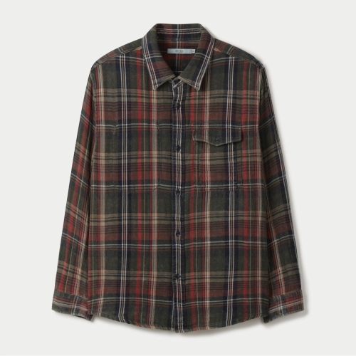 시리즈 브랜드관 빈티지 워싱 체크 오버형 셔츠 SASFW25771REX