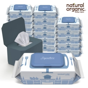 시그니처 세균닦는 행주티슈 캡형 70매 + 케이스