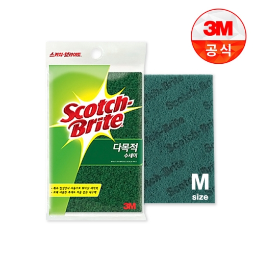 3M 스카치브라이트 다목적 수세미 (중) 찌든때 세척용 (1개)_이미지