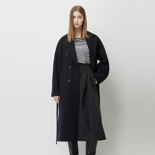 코넬 벨티드 더블 롱 코트_SACT44561DN