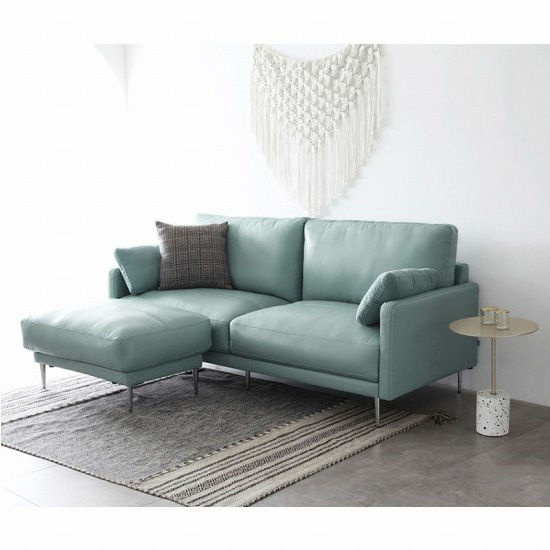 시스디자인 킨 천연가죽 소파 3인용 (스툴포함)_이미지