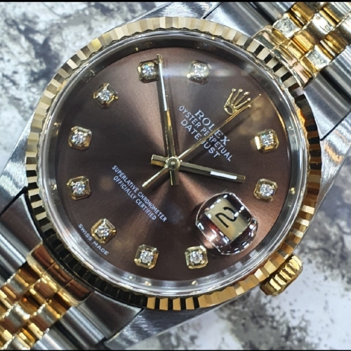 데이저스트16233 블랙 텐포인트 다이아 10P 블랙썬레이다이얼 커스텀다이얼