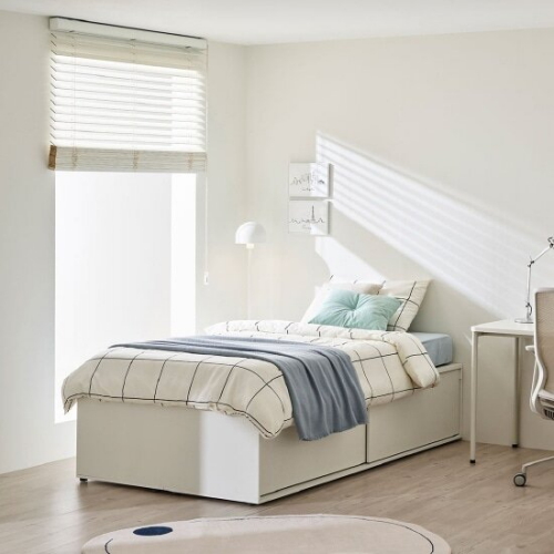 한샘 티오 슬라이딩 딥 수납 무헤드형 침대 SS (샘키즈독립)