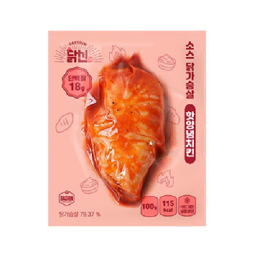 닭신 소스 닭가슴살 핫양념치킨 100g (8개)_이미지