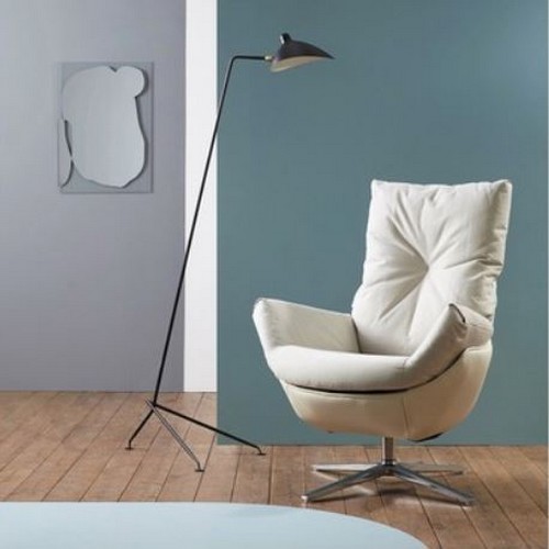 핸슨 니스 흔들의자 1인용 (스툴포함)