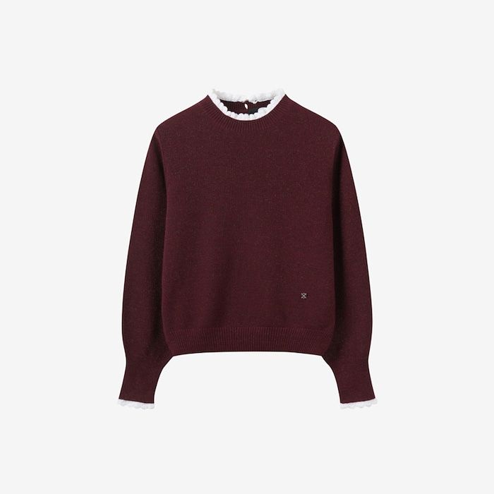 대현 듀엘 프릴 핸드자수 니트 풀오버 WID254KSK048