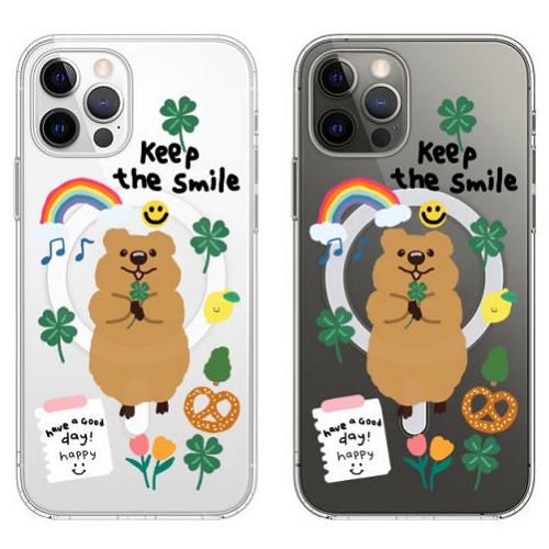 로펠 갤럭시S25 행복한 쿼카 투명 맥세이프 케이스