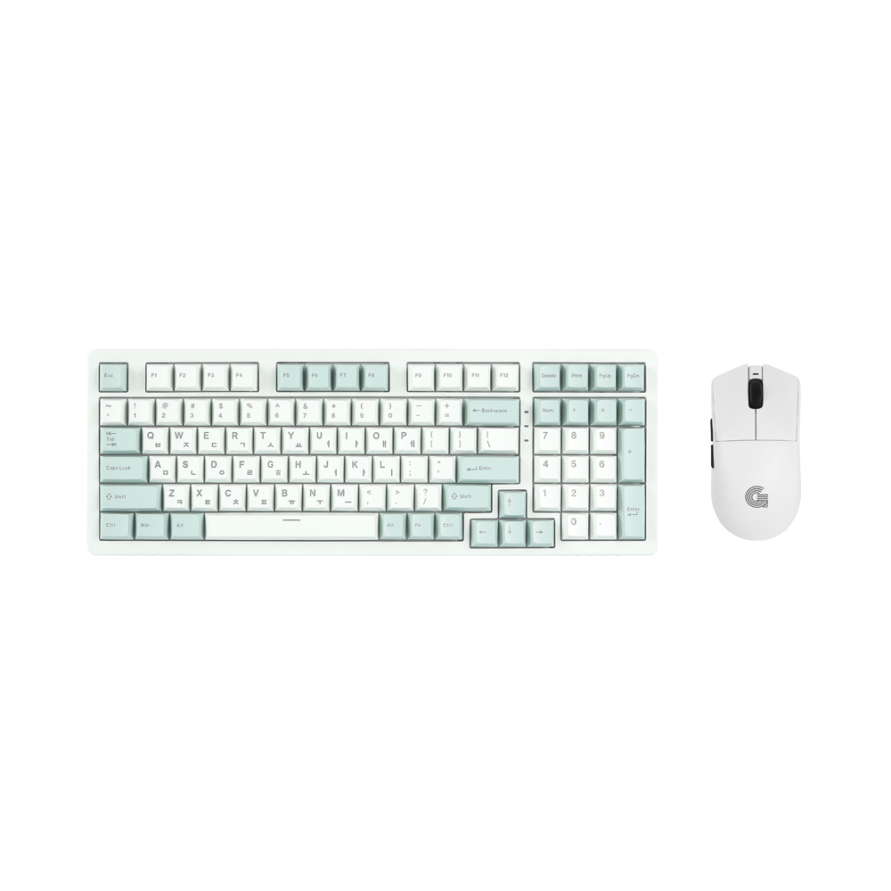 지클릭커 WMK780 유무선 기계식 키보드 마우스 세트 그린라이트 (도각도각)_이미지
