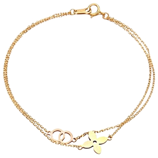 골드앤 14K 큐티콤비 두줄 팔찌