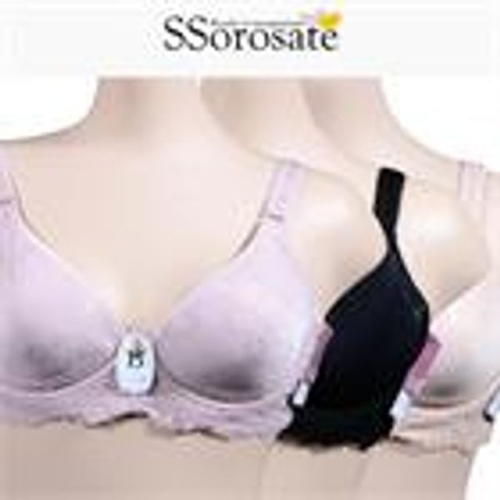  쏘로사떼 고급스러운 플라워패턴 여성스러운 레이스포인트 와이어 풀컵 c 컵브라팬티세트3가지색상 OJD367559 ST1505